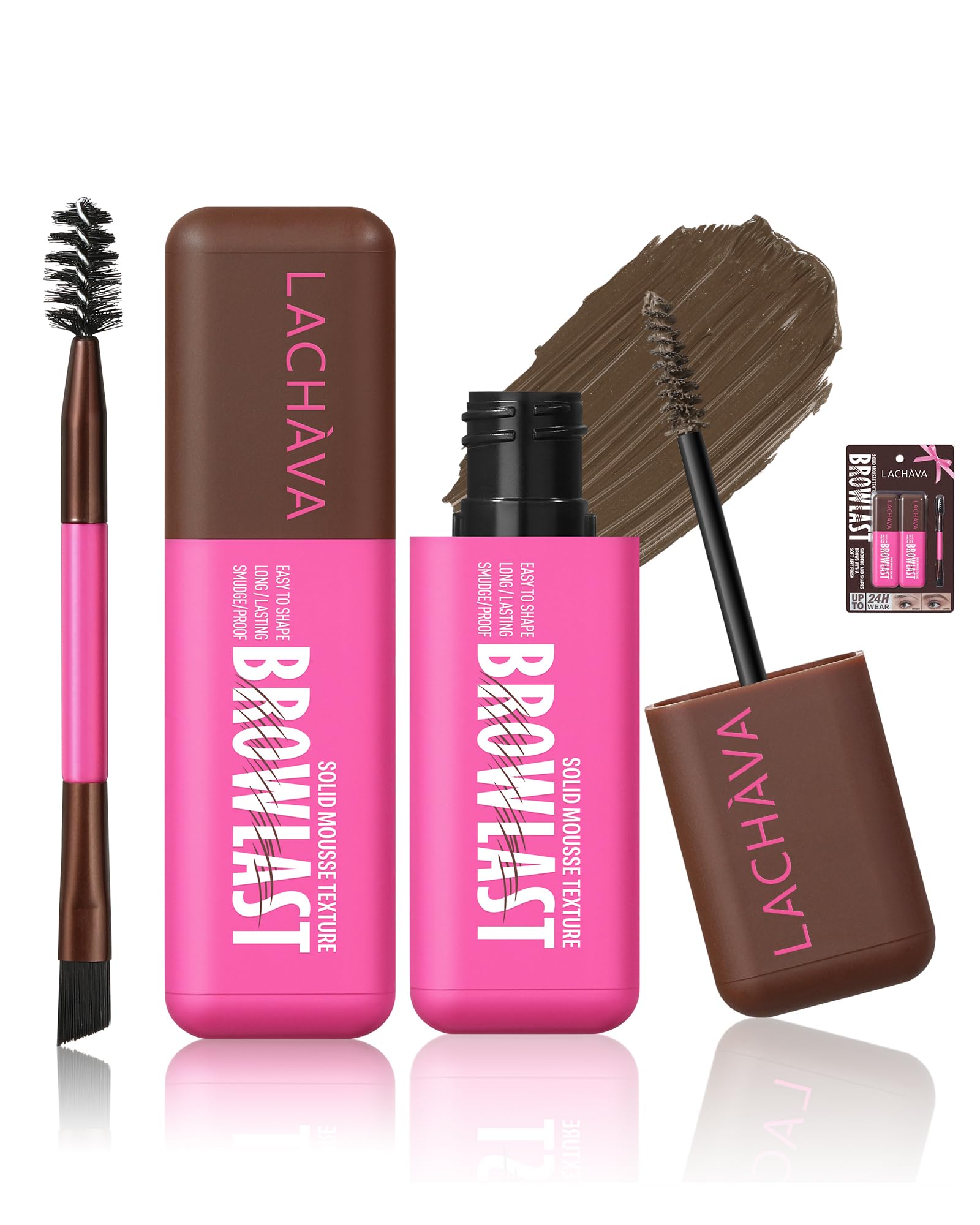 2 Pack Tinted Brow Gel, Waterproof Eyebrow Mascara for Sparse Brows Ash Brown 0.21 Fl Oz (Pack of 2)