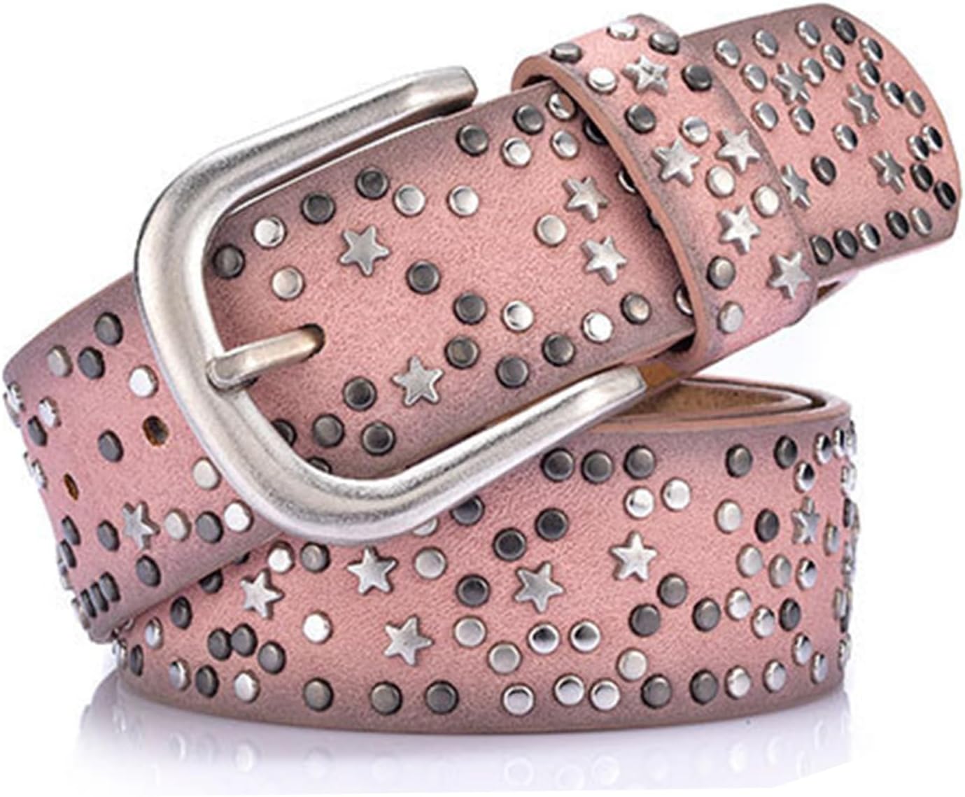 TEAMMAO Dames Riem Echt Leer Normale en Grote Maat Riem 110CM-180CM Mode Decoratieve Vrije Tijd Jeans Riem 3,5CM Brede.(Taille 110-115cm (Totale
