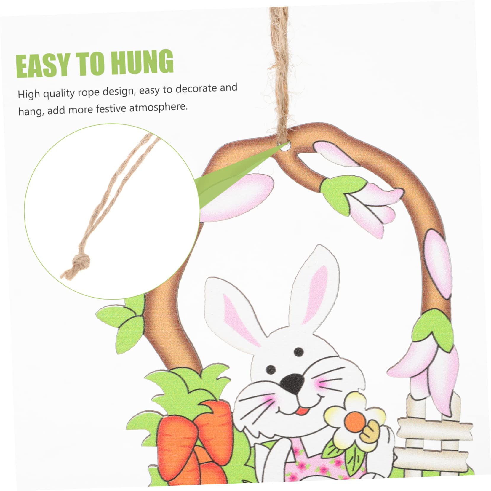Abaodam 60pezzi Ornamenti Di Legno Forma Di Coniglio Pasquale Decorazioni Appese Per Albero Di Pasqua Accessori Creativi Per Feste e Foto Decorazioni Per La Casa e Compleanni