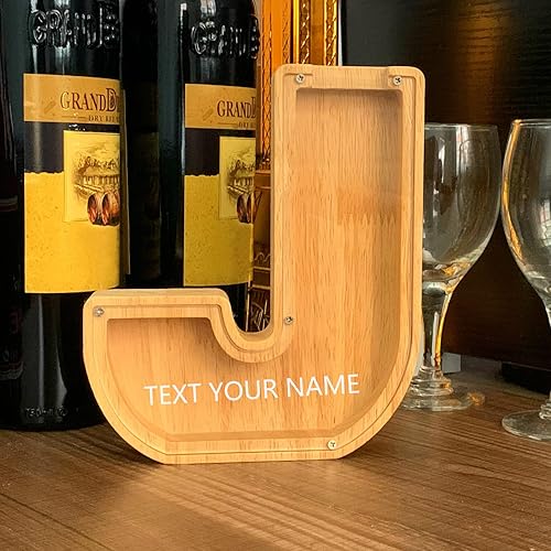 Miniatura 23 de TAONE Hucha personalizada para niños con grabado láser, alcancía de madera personalizada