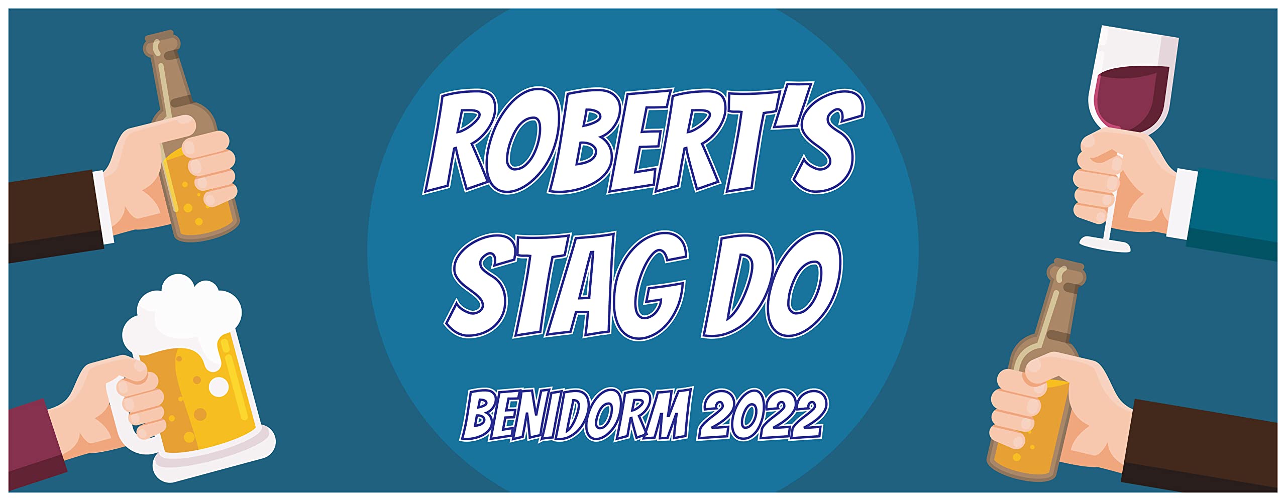 2 Personalised Stag Do Banners - Two Different Designs (Design 1)