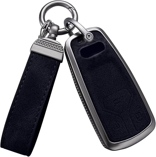 YO&YOYE Compatible con Audi - Funda para llavero con llavero de cuero, protector de estuche para llaves para Audi A4 Q7 Q5 TT A3 A6 SQ5 R8 S5 Smart