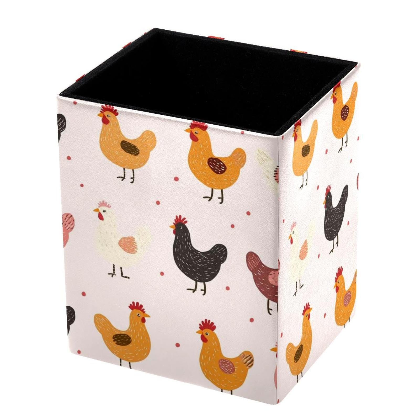 FWJZDSP Desk Pen Holder, Cartoon Rustic Chicken Pencil Organizers, Pencil Holder Pencil Case Cup Pencil Bag for Desk Office Pen Case for School