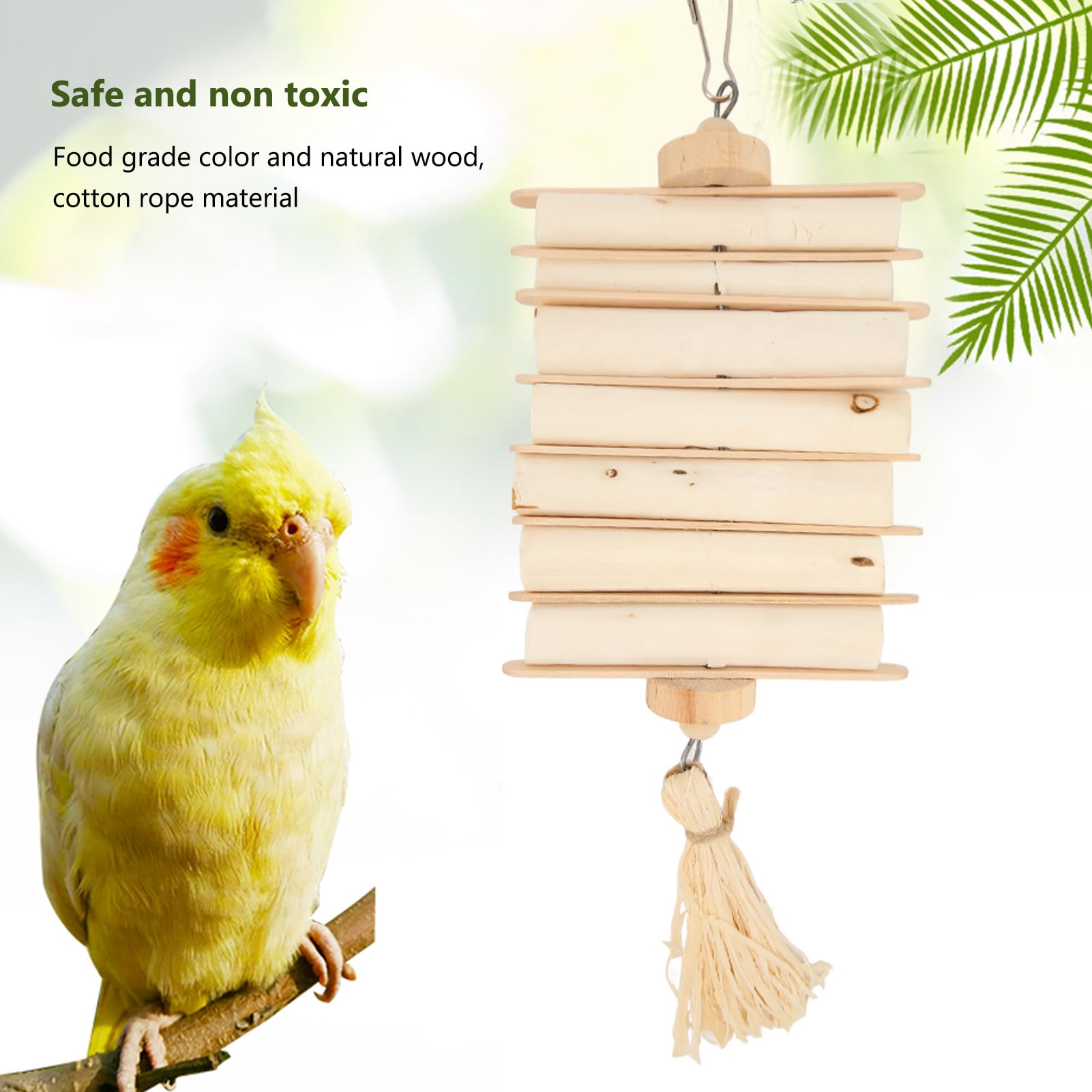 Bird Toys, Sola Stick Bird Toys Fun Interactive Beak Grinding Logs Parrots Foraging Toys for Parakeets Cockatiels Parrotlets Lovebirds - Image 3