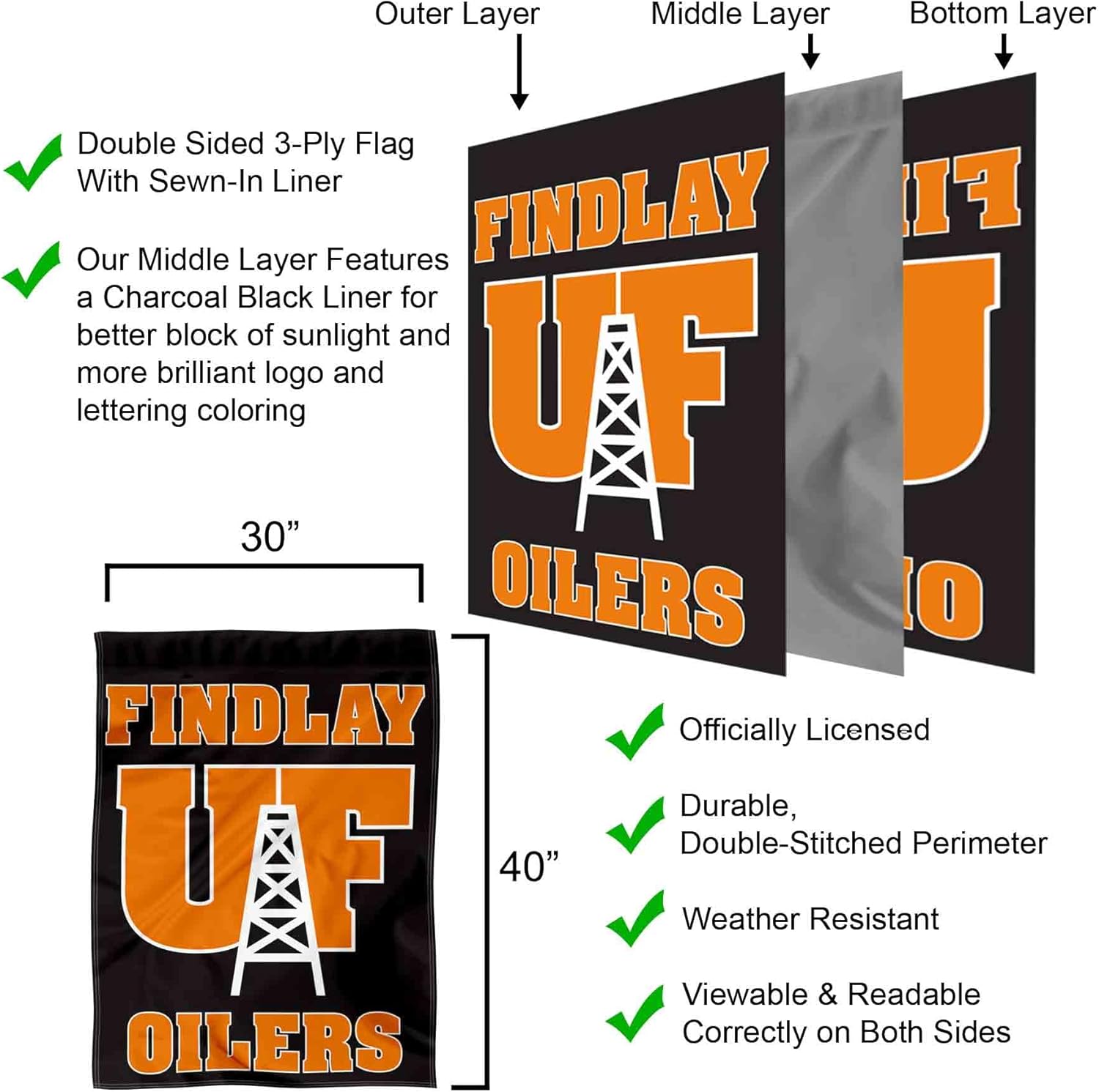 Findlay Oilers Double Sided House Flag