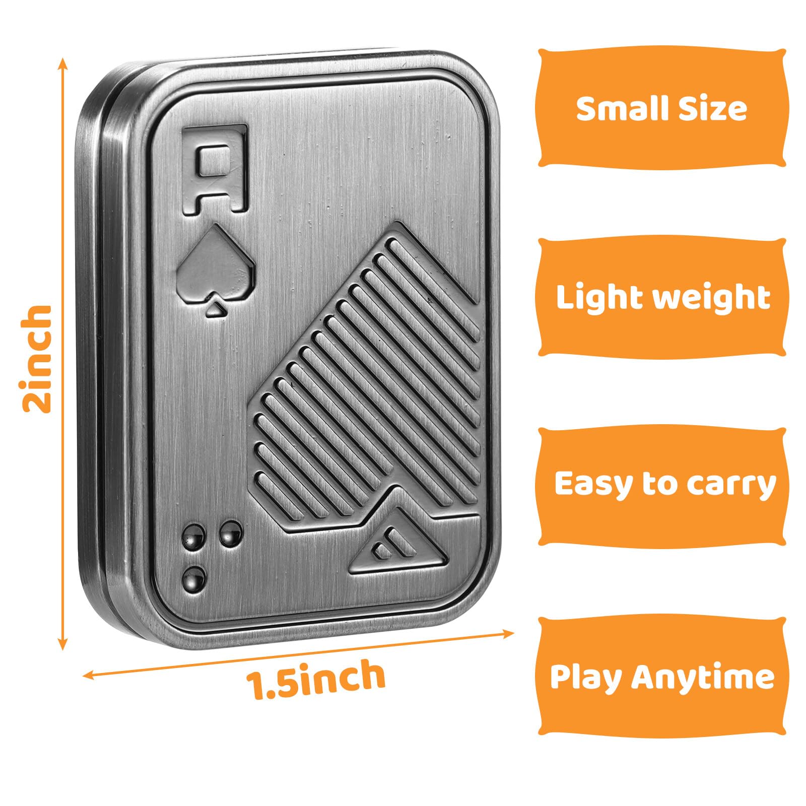 Metal Poker Fidget Slider for Adults Portable Stress Relief Toy, Magnetic Haptic Blocks - Image 2