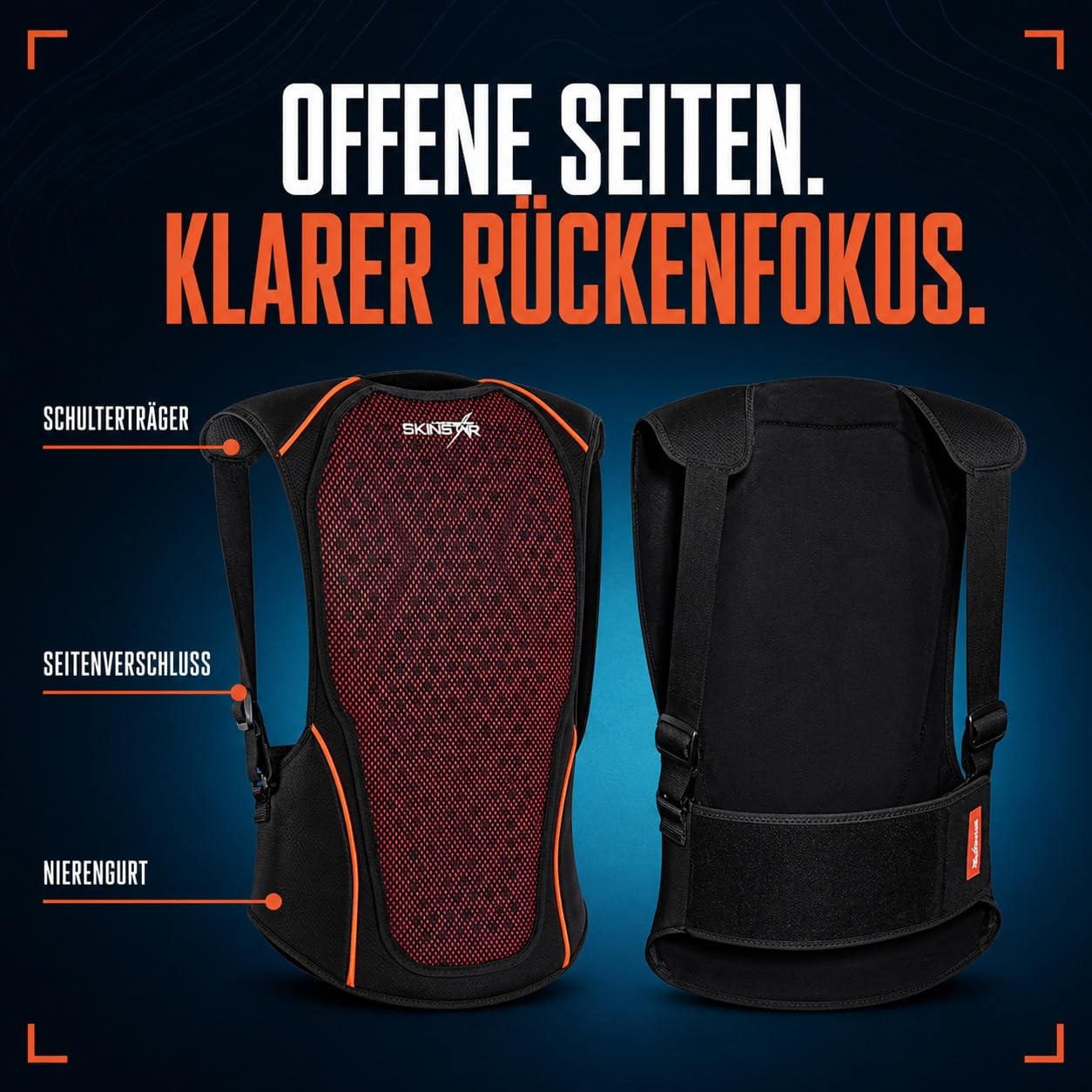 SkinStar Cross Pack Vest ochraniacz na plecy ochraniacz narty snowboard kamizelka bezpieczeństwa ochrona pleców