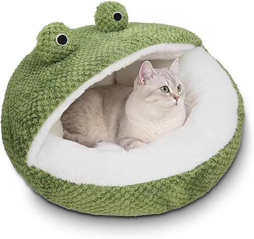 Miniatura 10 de CWV Lindas camas para gatos, camas para gatitos, camas suaves para perros pequeños, camas lavables para mascotas para cachorros y gatitos, forma de