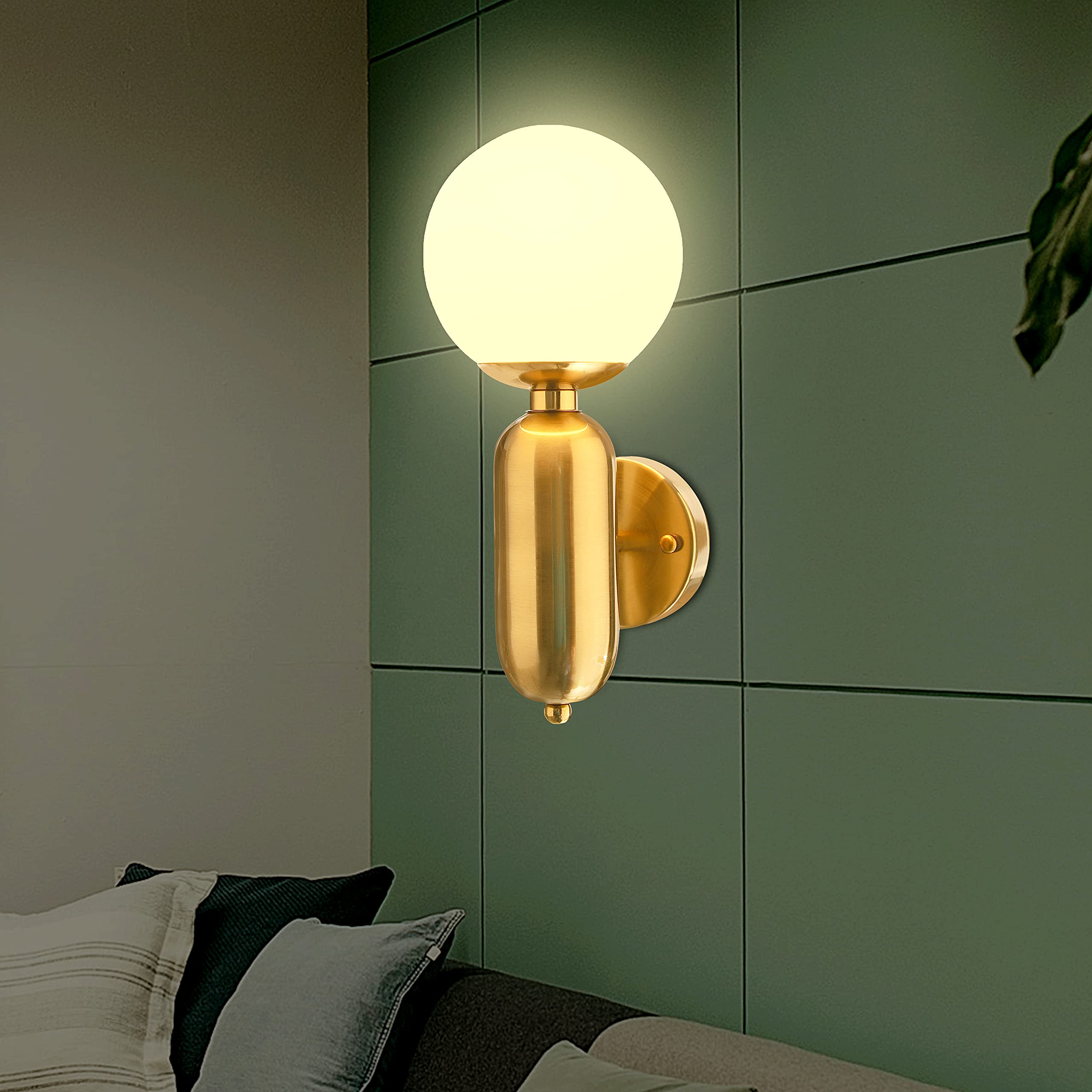 KAPOOR E-ILLUMINATIONS Seeber Torche White Globe Wall Lamp