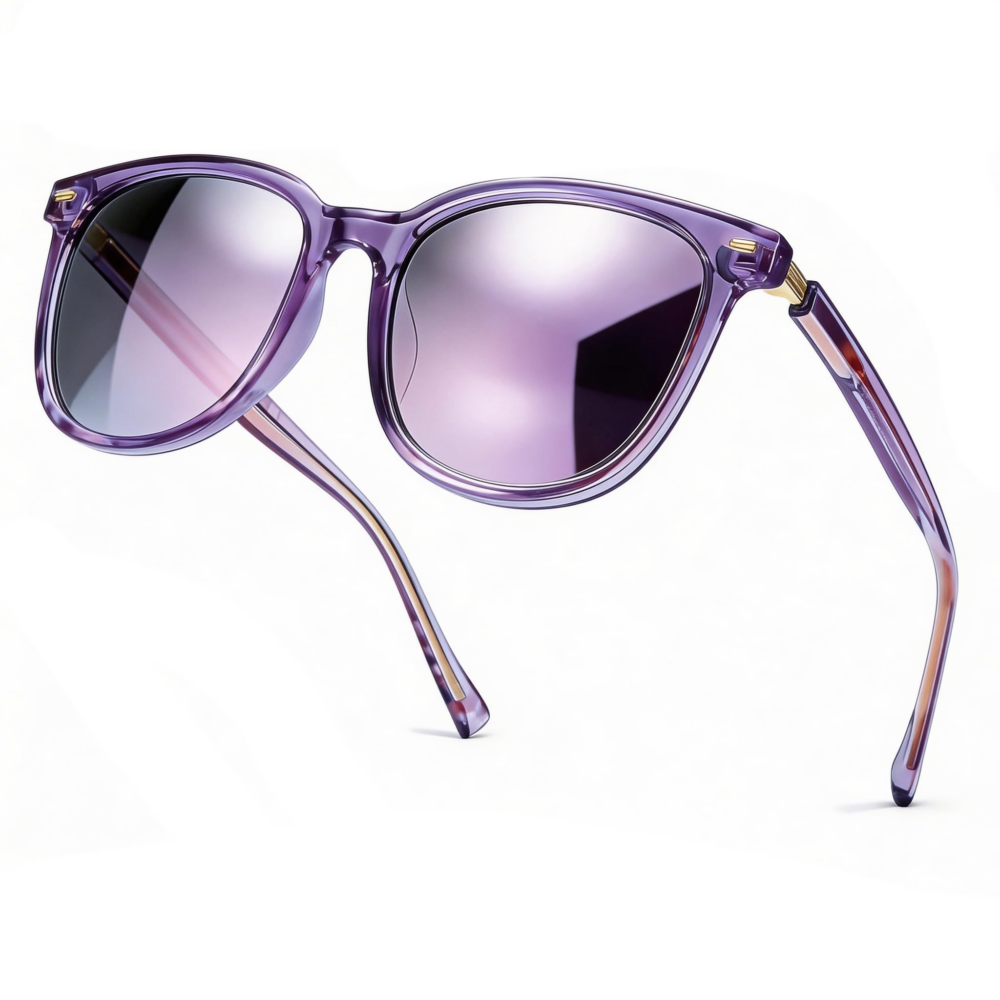 SIPHEW Womens Mirrored Polarized Sunglasses - Cat Eye Oversized