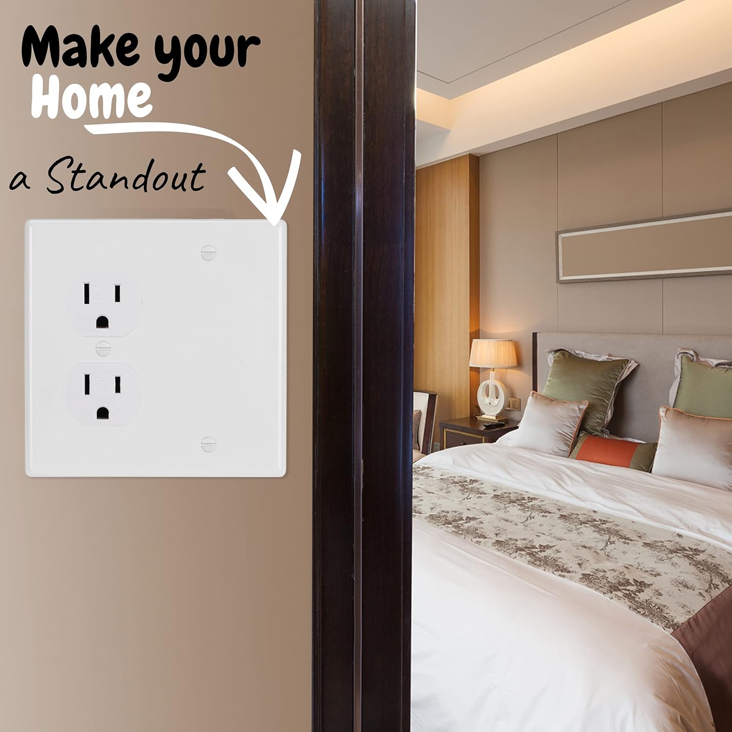 Bates- 2-Gang Combination Wall Plate, 2 Pack, 1 Duplex/1 Blank Standard Size, 2 Gang Wall Plate, Outlet Covers, Wall Plates, Outlet Wall Plate, Double Gang Wall Plate, Outlet Cover 2 Gang. - - 