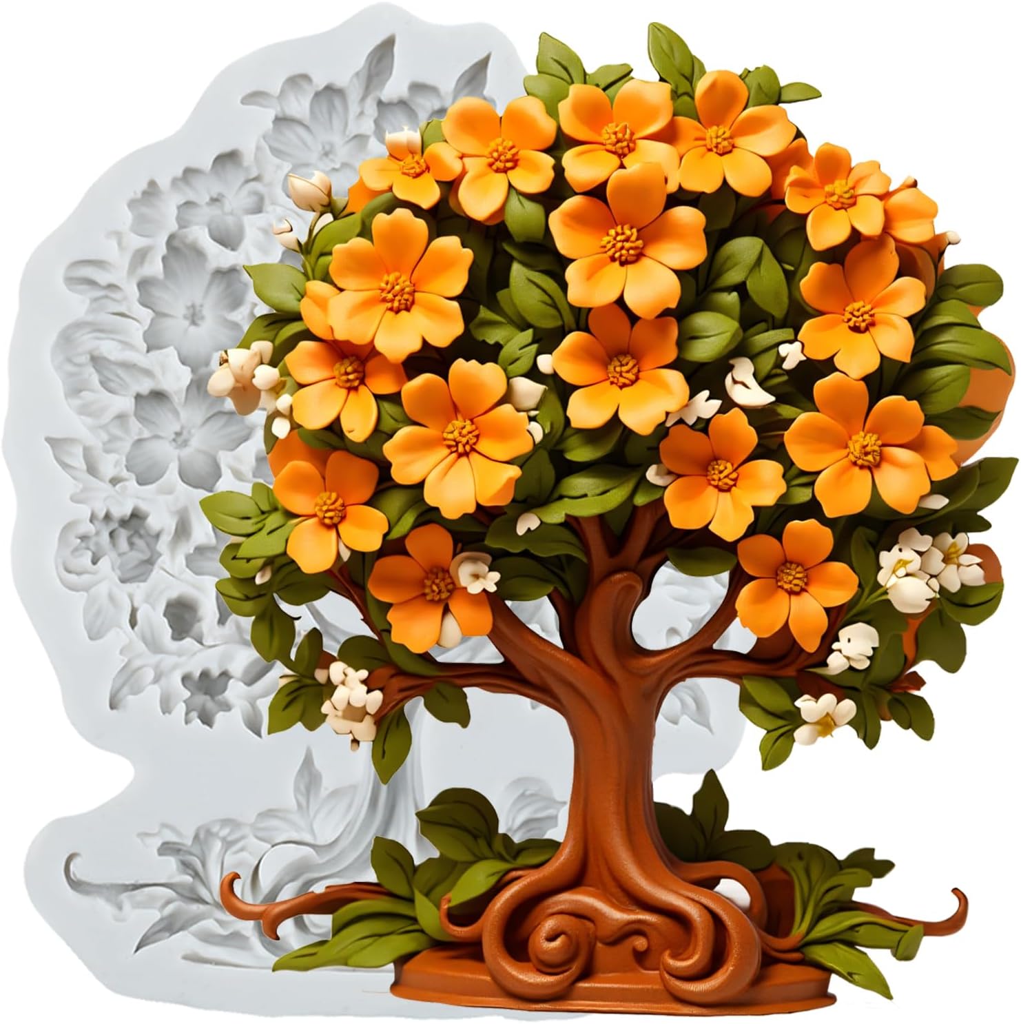 Tree of Life Silicone Mold Tree Flower Relief Polymer Clay Molds