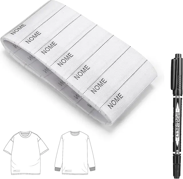 LEMESO Etichette Termoadesive Personalizzate per Asilo e Scuola - 100 pz con Penna