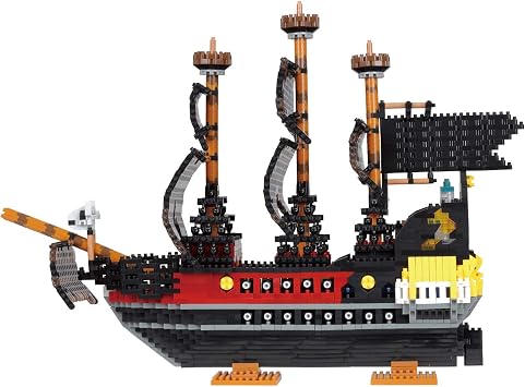 nanoblock - Pirate Ship DX, Pirates, Advanced Hobby Series Building Kit