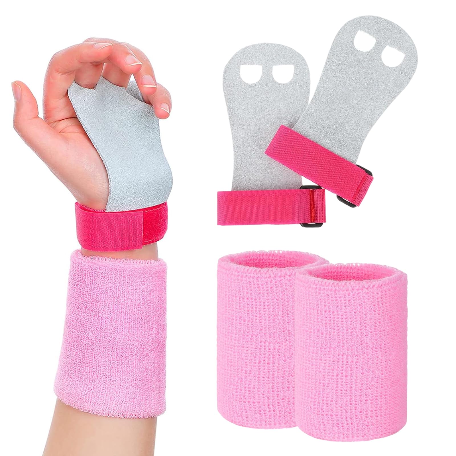 Guantes de Gimnasia, Muñequeras de Gimnasia para Niñas, EmpuñAduras de Gimnasias, Barra de Gimnasias, Accesorios Deportivos y de Fitness para Niños, Protección de Palma y Soporte de Muñeca