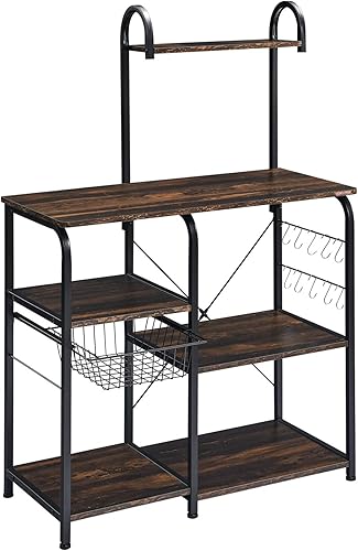 Miniatura 3 de Mr Ironstone - Estante de almacenamiento para cocina, soporte de 35.5 pulgadas para el microondas, con 3 y 4 niveles, estación de trabajo,