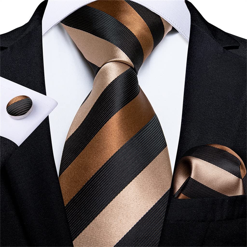 Corbata de seda para hombre, pañuelo informal, gemelos, traje, fiesta de negocios, corbata de boda para hombre