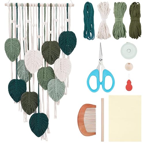 ACRNIGHEET Boho Macrame Leaf Kit for Adults Beginners Large DIY