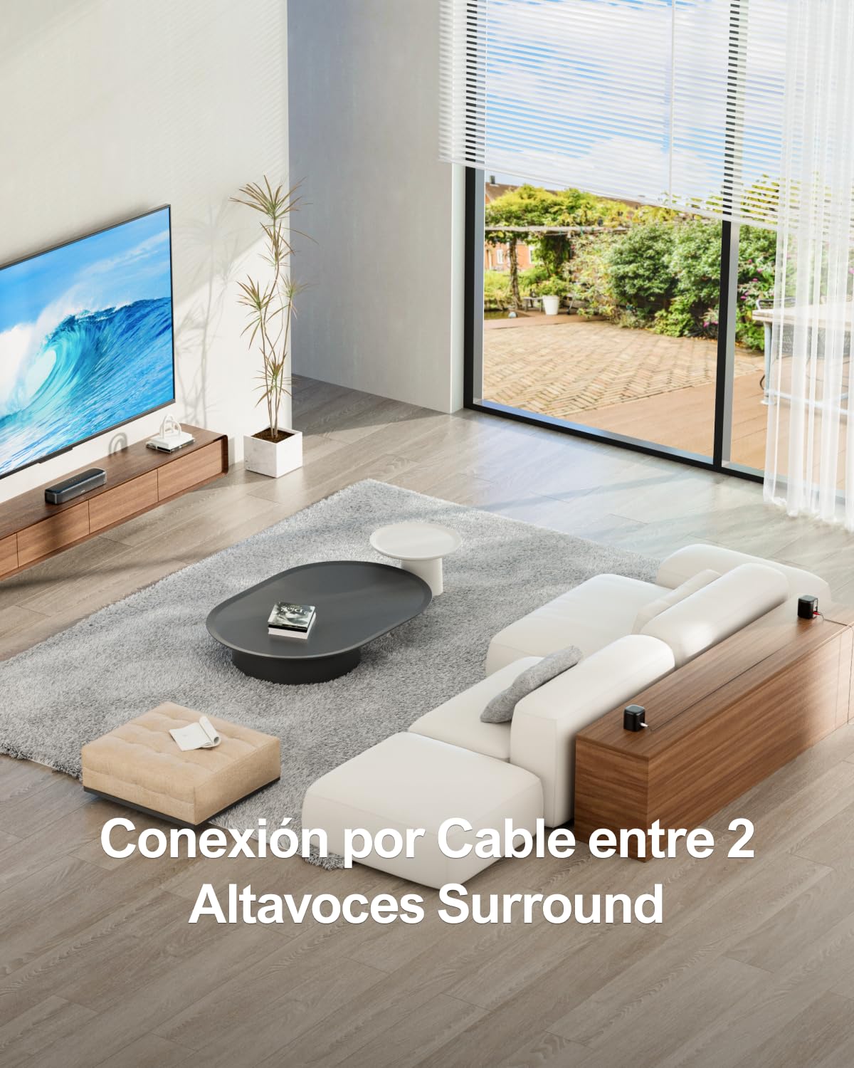 ULTIMEA 5.1ch Barra de Sonido TV, Soundbar y 2 Altavoces Surround, Control por Aplicación, Barra Sonido TV con Subwoofer, Barra de Sonido Bluetooth 5.3, Opt/AUX, Potencia Máxima de 250W, Aura A30