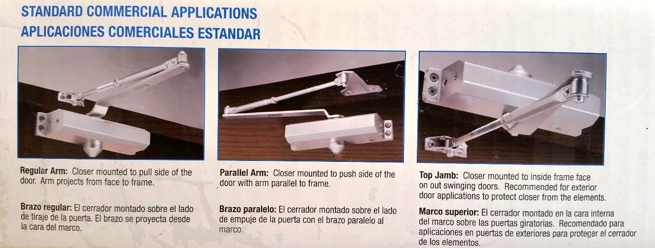 Standard Commercial Door Closer Mounting Applications