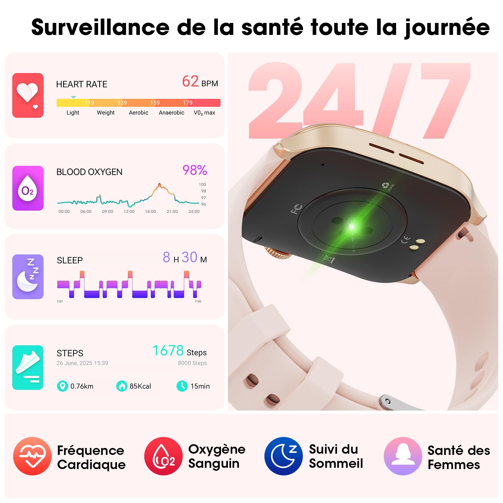 Smartwatch Uomo Donna con Effettua/Risposta Chiamate,1,91" schermo Curvo HD Orologio Fitness con Sonno/Cardiofrequenzimetro,110+ Sportive Tracker Attività,Impermeabile IP67 Smartwatch per iOS Android