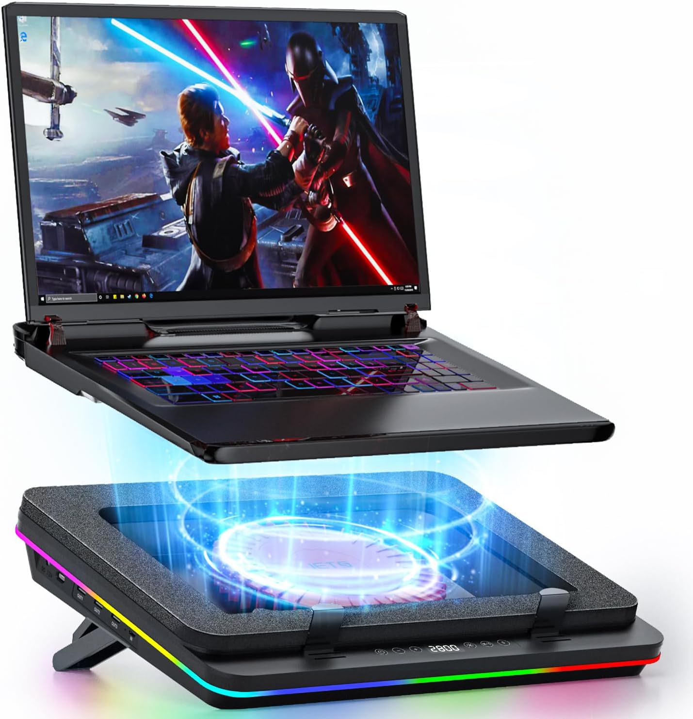Amazon.com: Gaming Laptop Cooler Turbo Fan Stand Compressed Air-Cooling ...