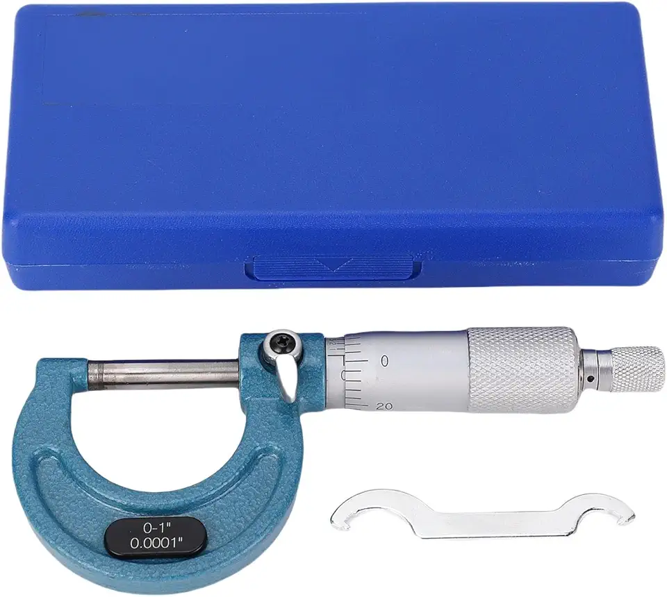 Micrômetro Externo de 0-1 pol. Com Bigorna de Carboneto de Tungstênio, Conjunto de Ferramentas de Maquinista de Aço Inoxidável de Alta Precisão para Medição de Precisão, Ca