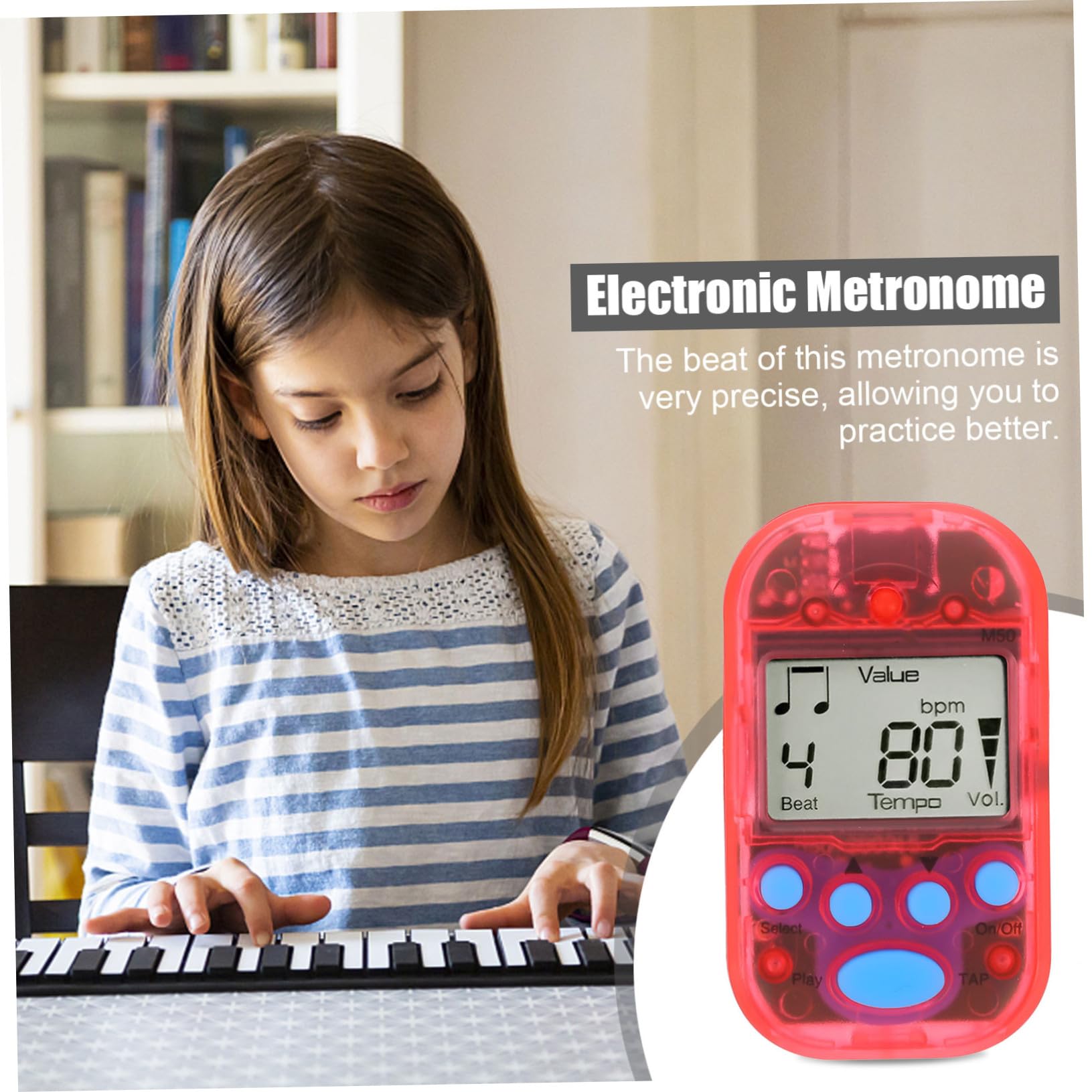 Toyvian 5 szt. elektronicznych metronomów mini metronom do pianina metronom świetlny, akcesoria do gitary elektronicznej, metronom do elektronicznego fortepianu, metronom do instrumentów muzycznych,