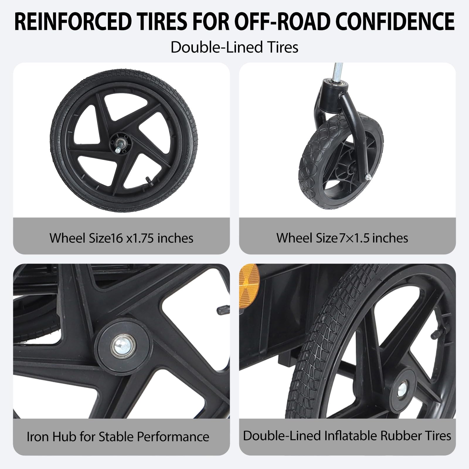Remolque de carga para bicicleta, remolque de bicicleta, capacidad de carga de 88/110 libras, carrito de bicicleta resistente, almacenamiento compacto plegable para camping, comestibles, artículos