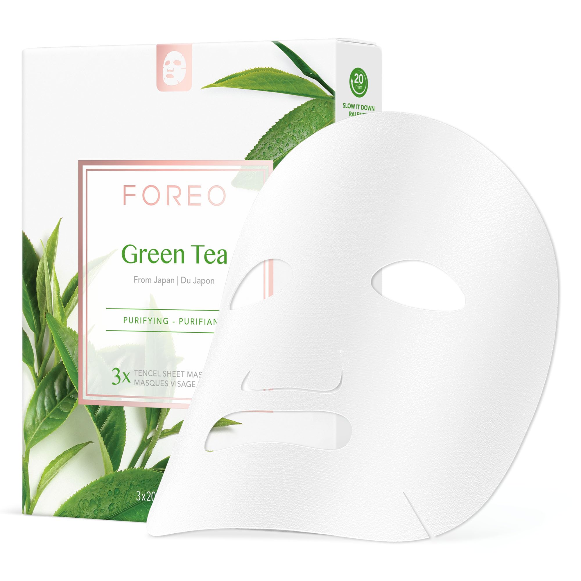 FOREO Green Tea Sheet Mask, 3 pack, UFO Compatible