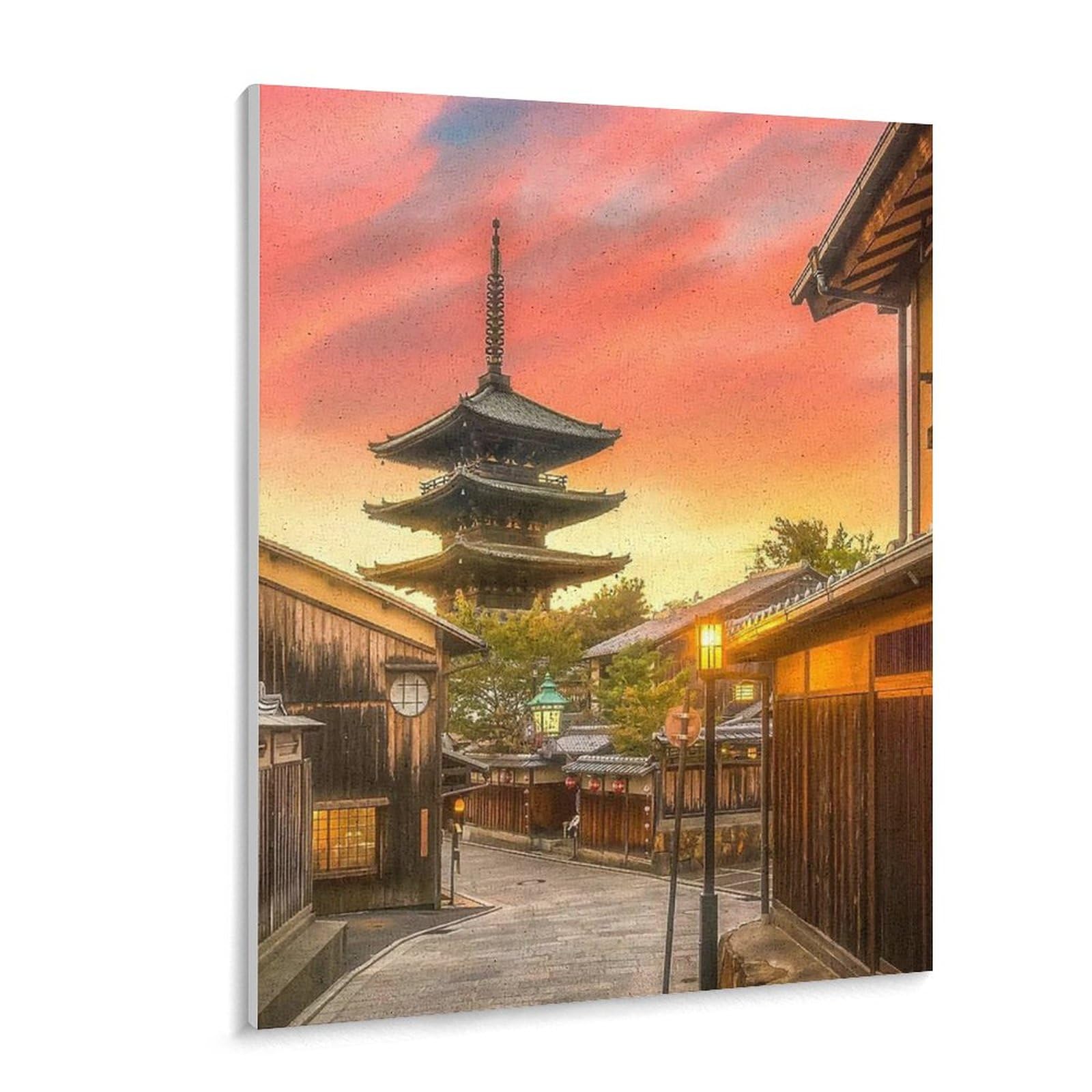 Amazon | 夕暮れの路地に佇む五重塔 数字キットによる絵画 数字