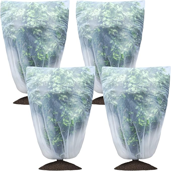 Bird Barrier Netting Mesh with Drawstring Blueberry Bush