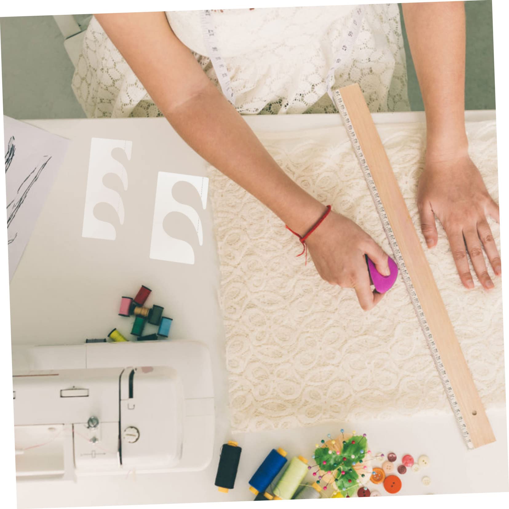 4stücke Patchwork-lineal Für Nählineal Aus Kunststoff Quiltlineal Für Näharbeiten Einfache Nähschablone Praktisches Nähhilfsmittel
