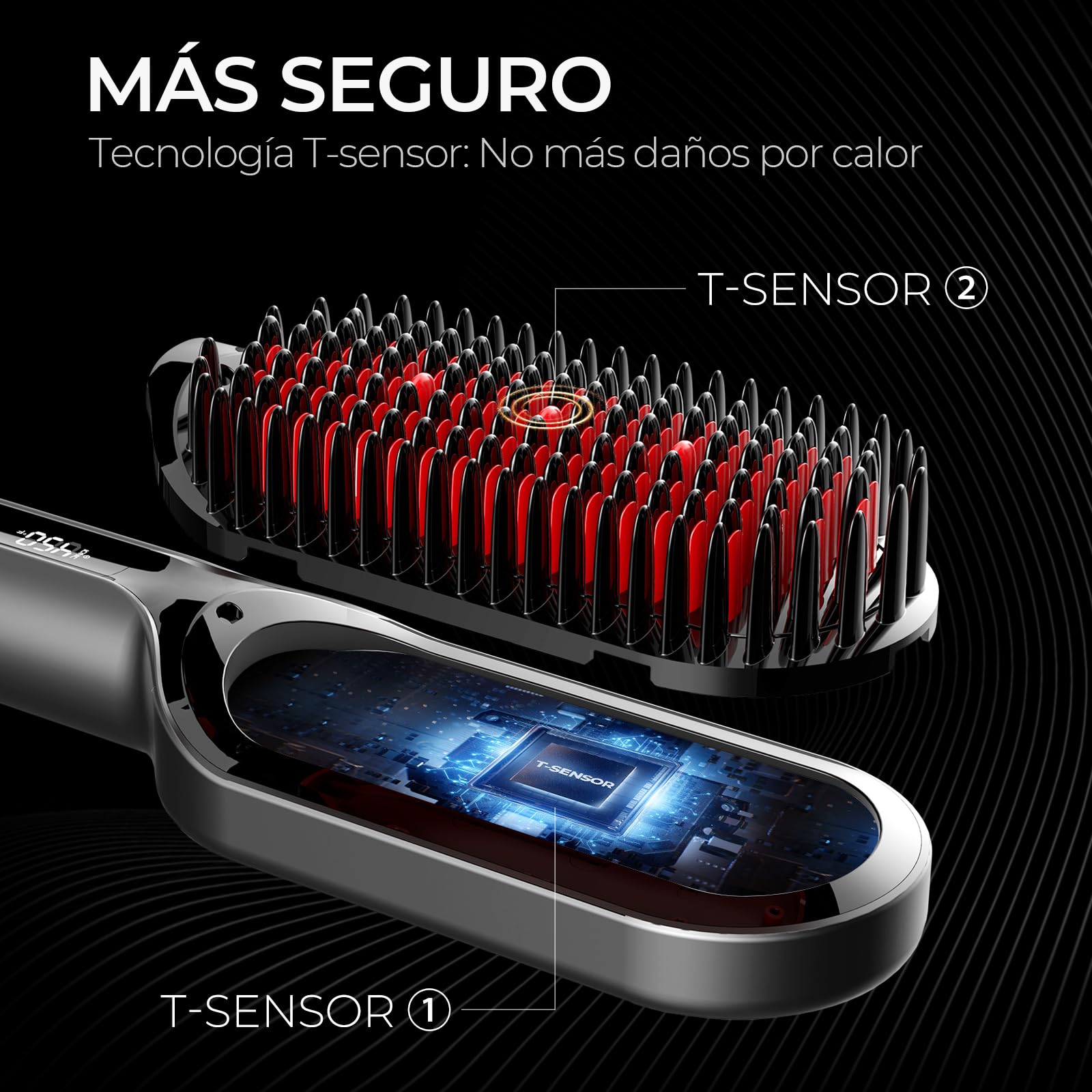 TYMO Iónico Cepillo Alisador Pelo - TYMO Ionic Plus Plancha del Pelo Profesional, Peinado Rápido, 16 Temperaturas, 80-230 ℃, Pantalla LCD, Voltaje Universal, Calentamiento Rápido, Anti-escaldaduras