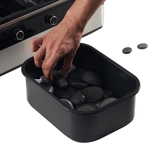 Miniatura 9 de Master Massage Calentador de piedra de masaje eléctrico profesional 2 en 1 y 3 botellas de aceite de masaje y loción y calentador de gel, combo de