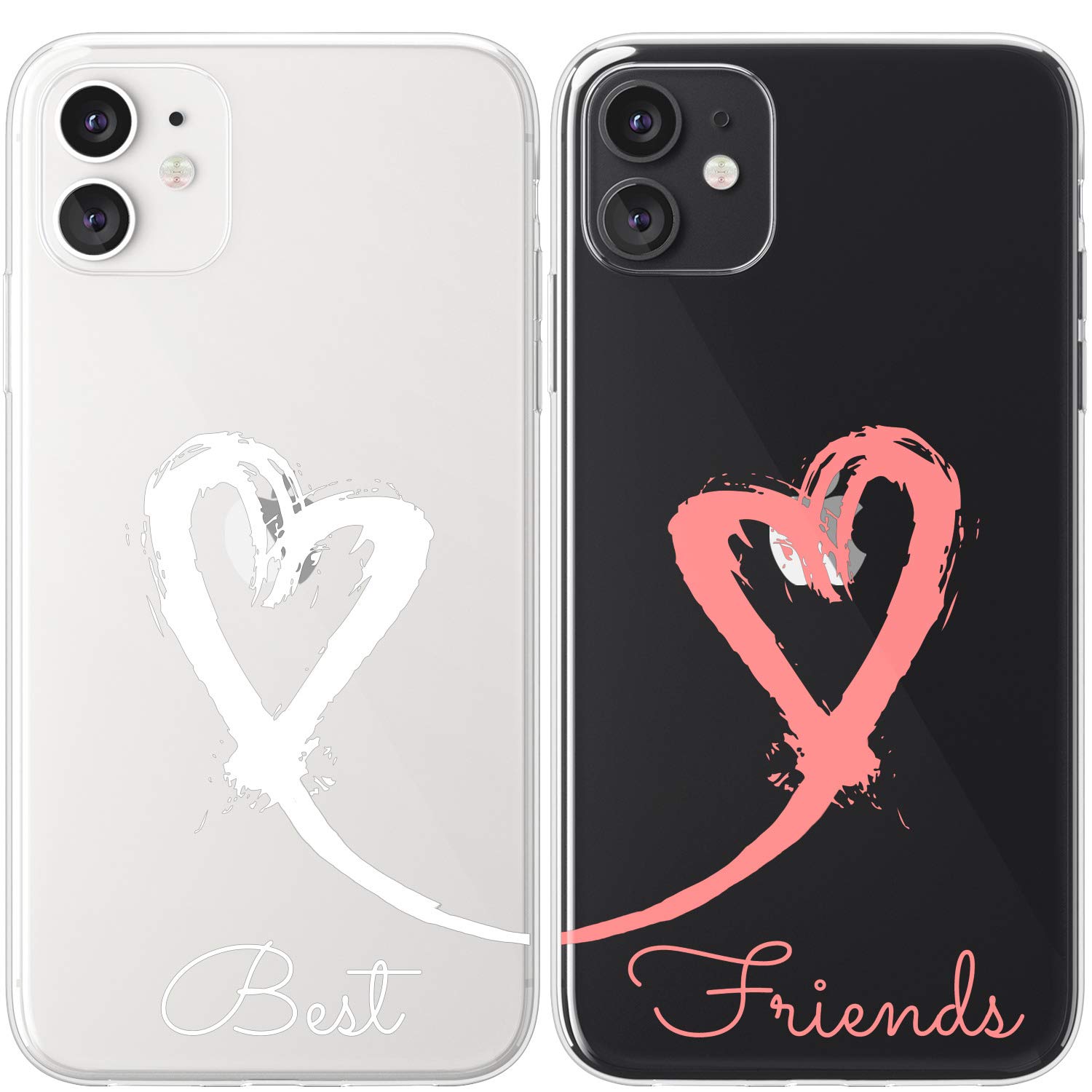 Mertak Matching Cases Compatible with iPhone 16 15 Pro Max 14 Plus 13 12 Mini 11 SE XS S25 S24 BFFs Unbiological Sisters in Law Best Friends Besties Hearts Friendship Galentine's Day for Two Girls
