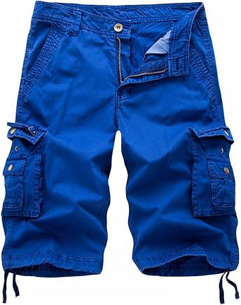 Mens Camo Cargo Shorts Relaxed Fit Multi-Pocket Outdoor Camouflage Cargo Shorts Cotton