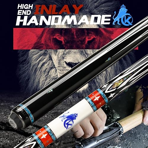 Miniatura 3 de KONLLEN Taco de billar de fibra de carbono con incrustaciones de baja desviación hecha a mano con incrustaciones de billar ultra suave, sensación