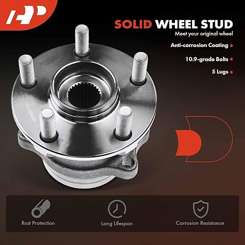 Miniatura 7 de A-Premium Kit de 2 rodamientos de rueda trasera y montaje de buje izquierdo y derecho compatible con Subaru Crosstrek 2016-2020, Forester 2014-2018,