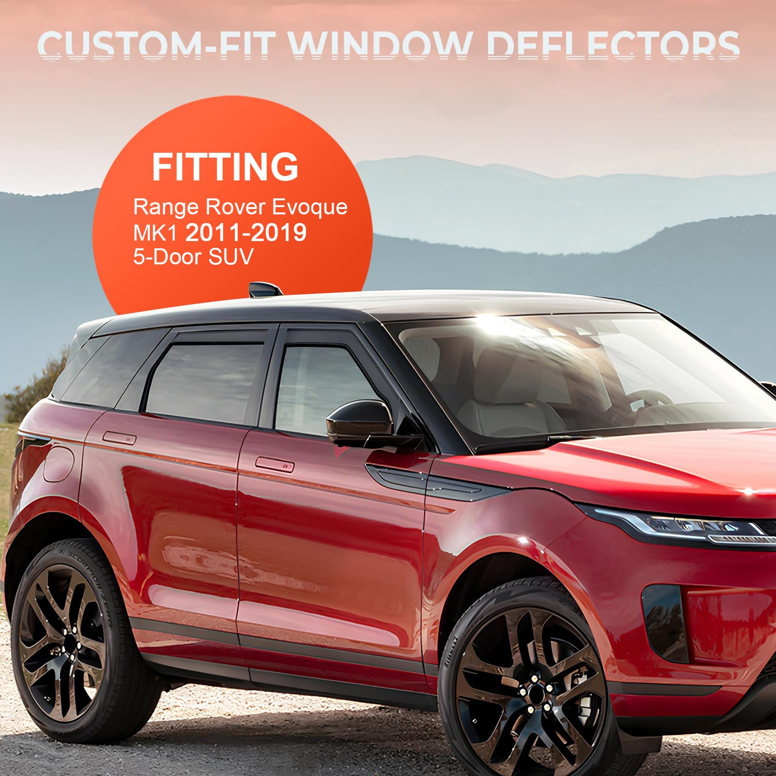 4 deflettori antivento, parapioggia per finestrini sinistro e destro, marroni, compatibili con Range Rover Evoque MK1 2011-2019 a 5 porte, SUV, parapioggia, ricambio