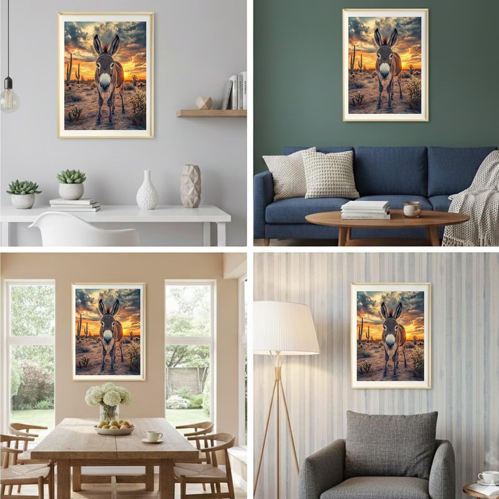 Malen Nach Zahlen Sonnenuntergang Malen Nach Zahlen Erwachsene Esel 80x120cm Leinwand DIY Set für Erwachsene und Anfänger Entspannendes Bastelset mit Acrylfarben und Pinseln, Ohne Rahmen-#416k