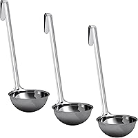 Avant Grub 6 oz Stainless Steel Soup Ladles 3-Pack - Sturdy Long Handle for Precise Portioning in Kitchens