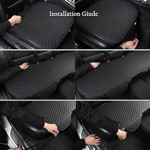 Miniatura 7 de West Llama Fundas Protectoras Inferiores de Cuero PU para Asientos de Automóvil Incluyen 1 Par de Almohadillas Protectoras de Asiento Delantero del