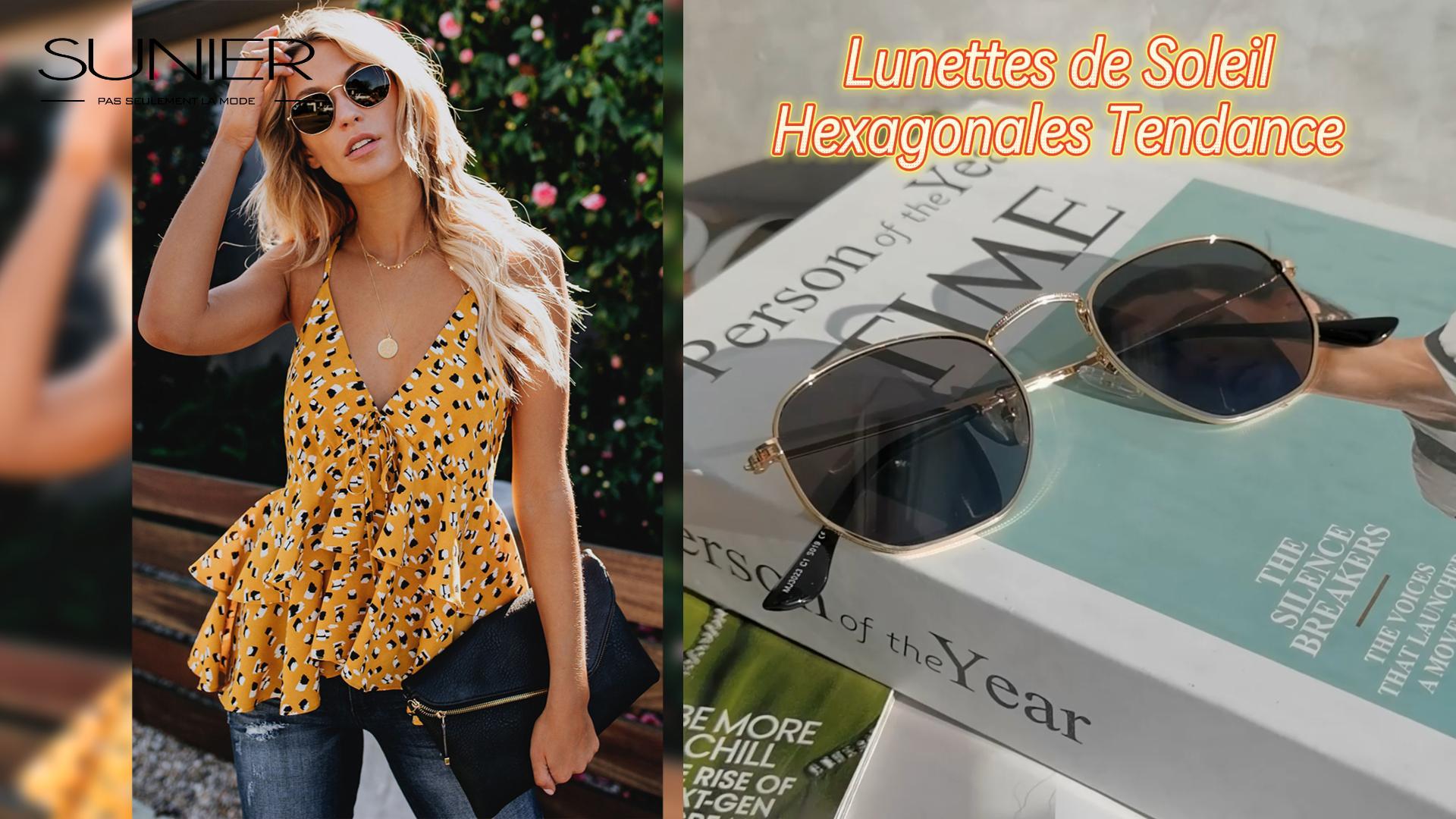 Lunettes De Soleil Polarisées Sunier - Style Carré Hexagonal Ultra-Léger Pour Homme Et Femme - Protection UV400