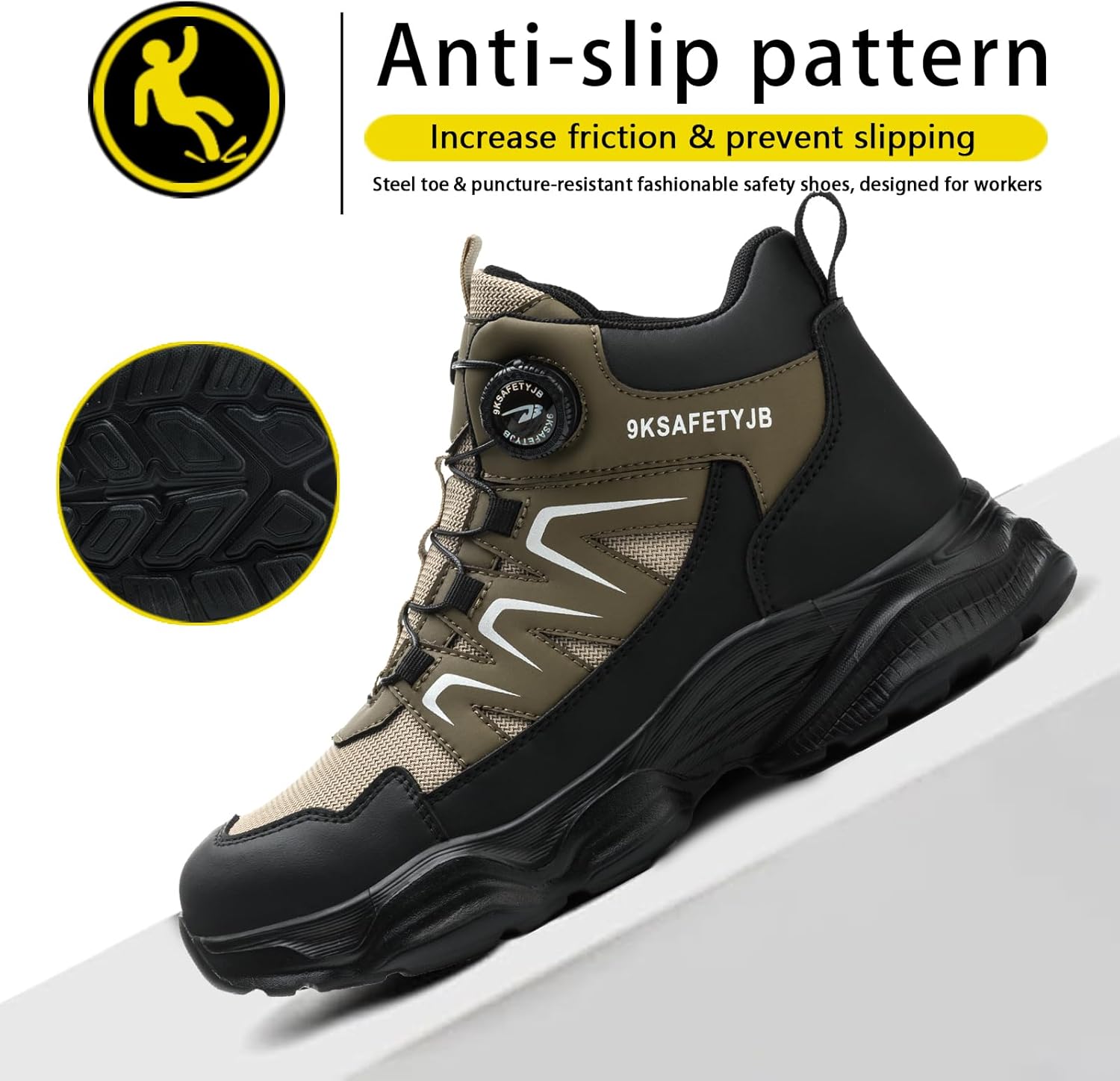 Steel Toe Work Shoes for Men and Women Lightweight Comfortable Industrial & Construction Work Safety Sneaker