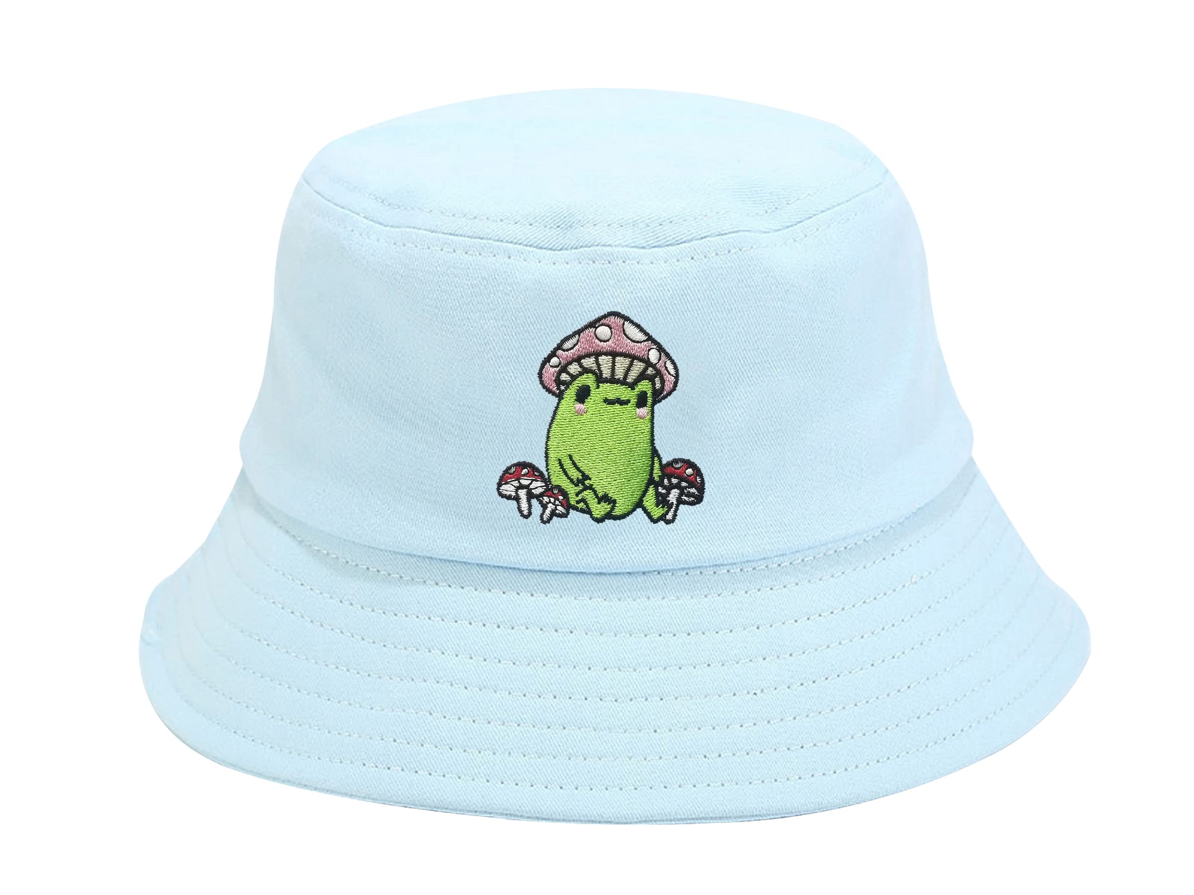 EnodtterFrog with Mushroom Embroidered Bucket Hats