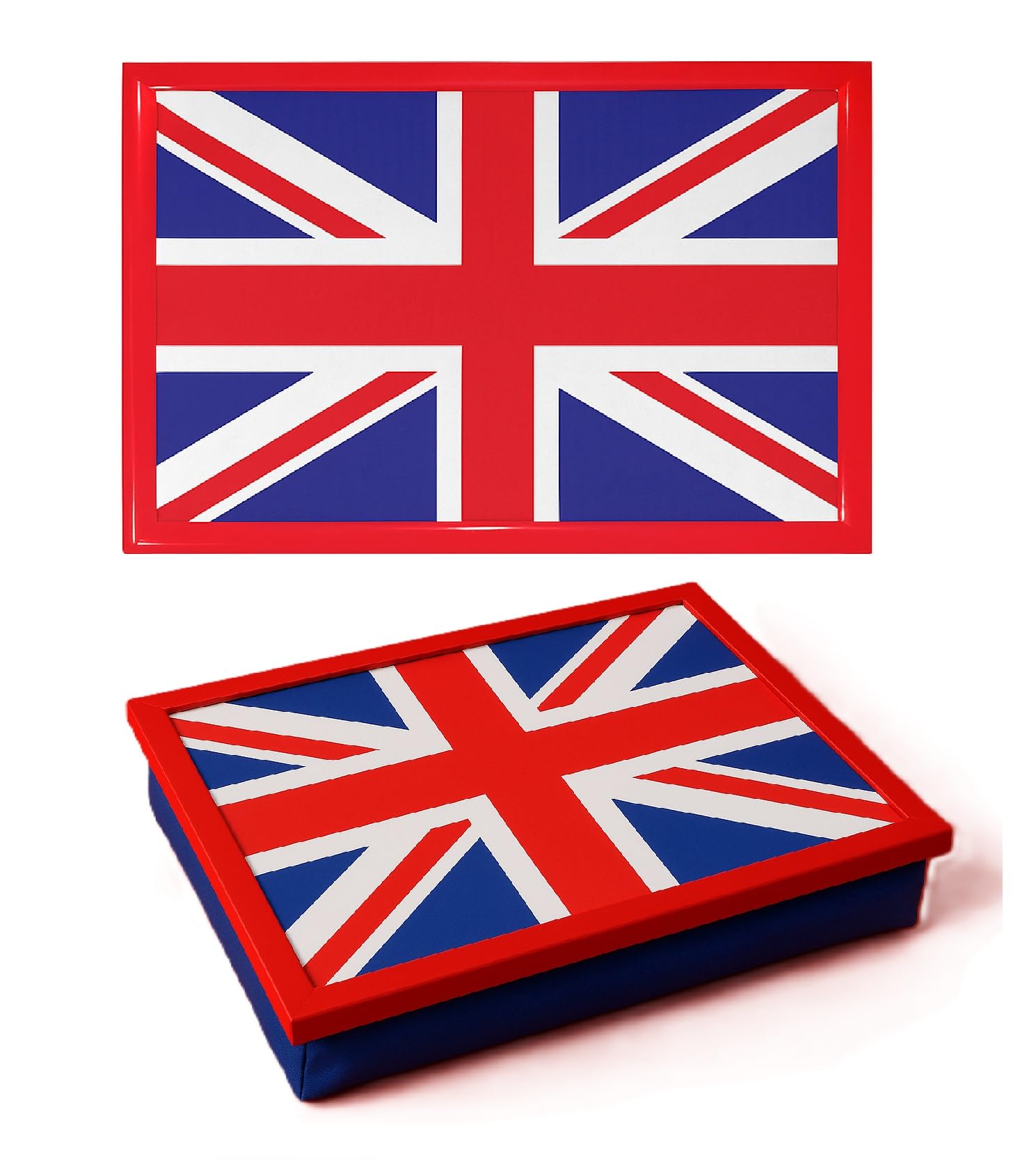 Union Jack Wooden Lap Tray Soft Padded Cushioned Bean Bag Laptop Dinner Food TV