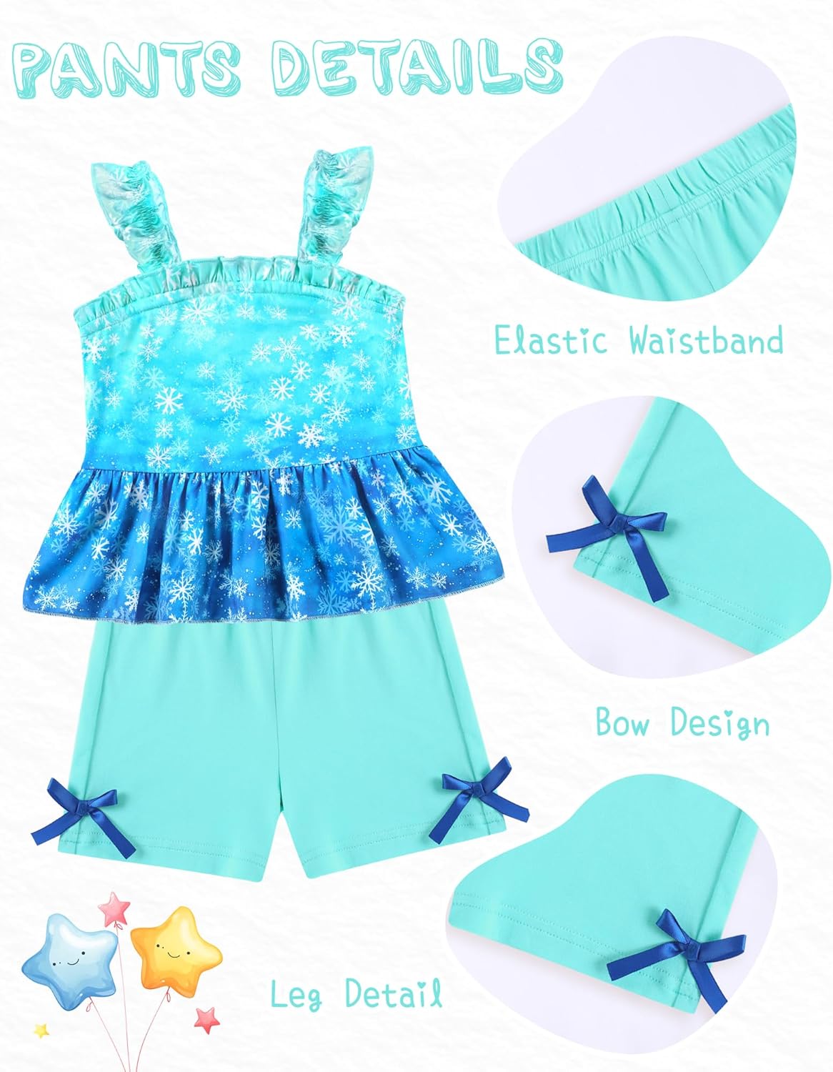 WESIDOM Baby Girl Clothes 6M-4T Toddler Girls Summer Outfits Ruffle Sleeveless Tank Top + Shorts + Headband 3Pcs Clothing Set - Image 6