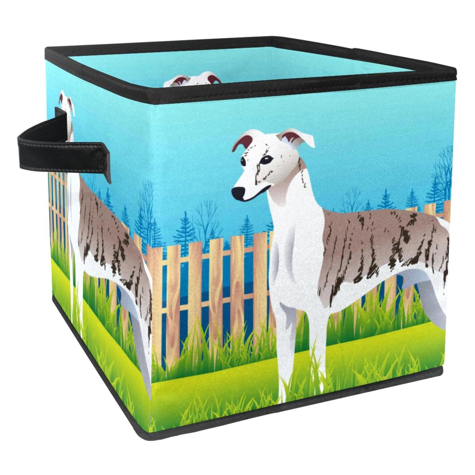 Organiseur en tissu pliable cube haut de gamme motif Whippet