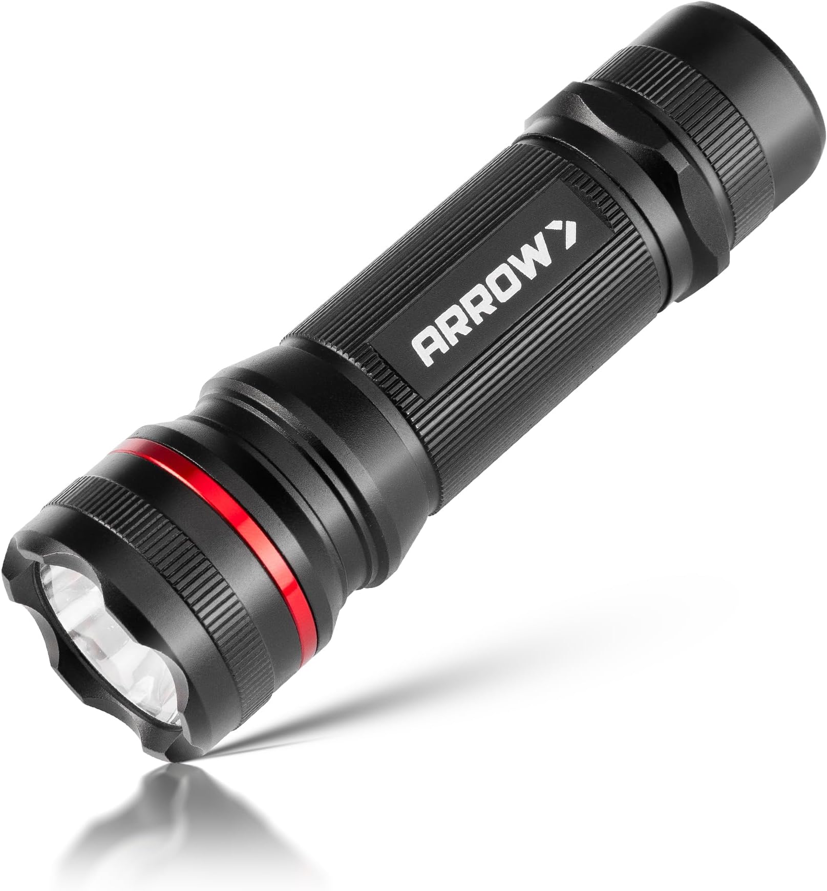 Arrow LED Flashlight 350 Lumens, Bright Flash Light with High/Low/Strobe Modes, Pocket-Sized Handheld Flashlights for Outdoor, Camping, Repair, or Emergency Use, 3 AAA Batteries Included